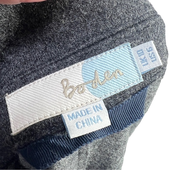 Boden Light Gray Wool Blend Double Faced Wrap Jacket US Sz 6 - Picture 9 of 9